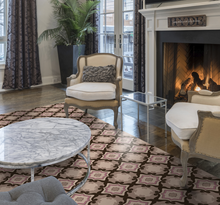 Vinyl Teppich Wohnzimmer mosaikfliesenmuster - TenStickers