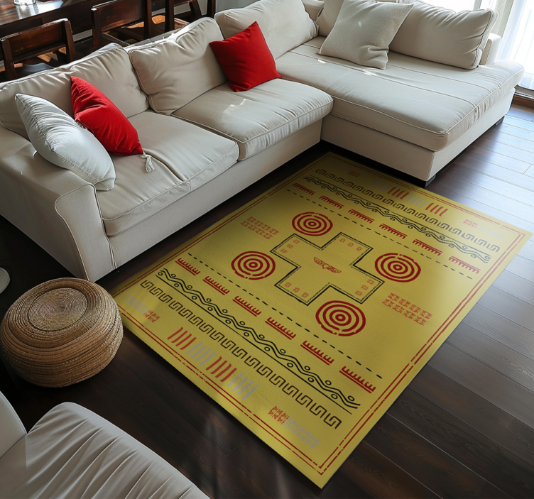 Vinyl Teppich gelb ethnisches design - TenStickers
