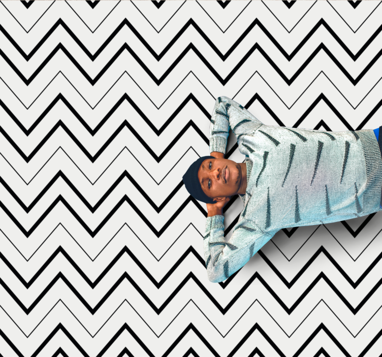 Vinyl teppich minimalistisch im chevron stil - TenStickers