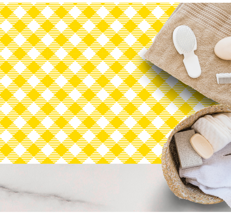 Vinyl Teppich gestreift gelbes rautenmotiv - TenStickers