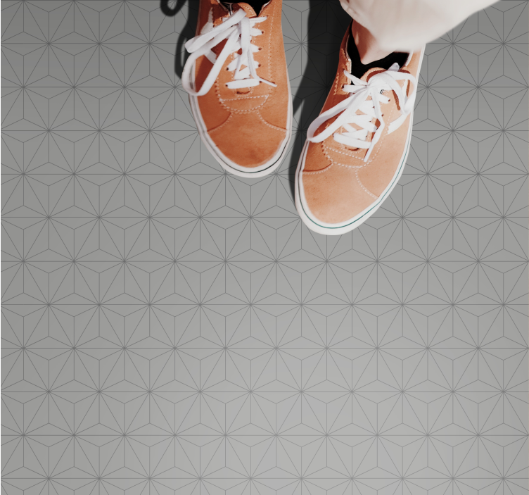 Vinyl Teppich Fliesenoptik geometrisches graues motiv - TenStickers