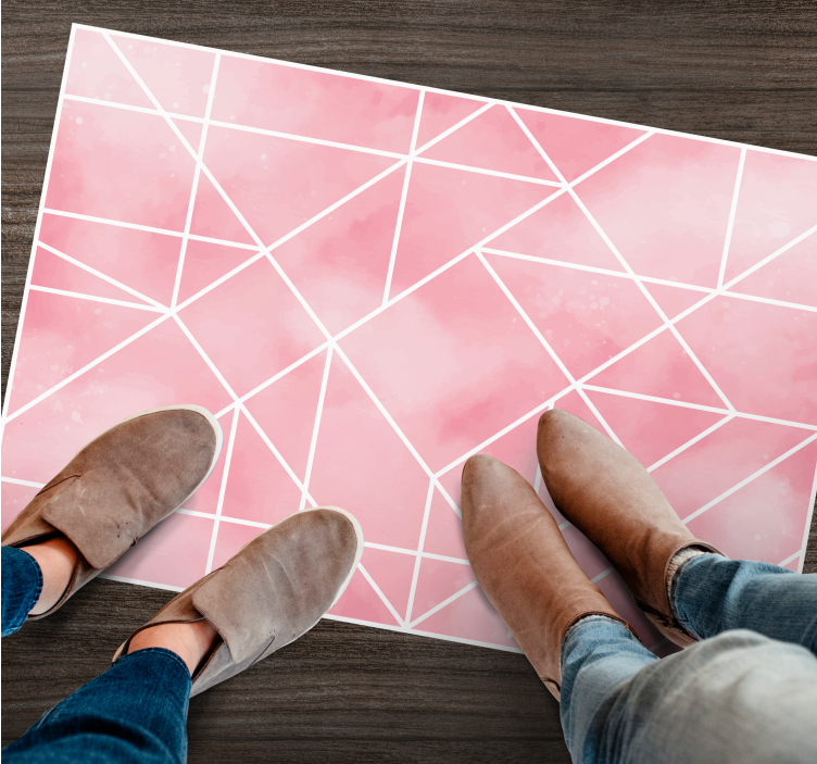 Vinyl Teppich geometrisch geometrisches rosa muster - TenStickers