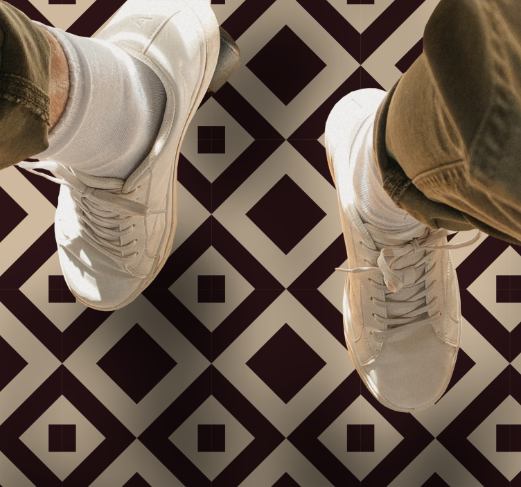 Vinyl Teppich geometrisch abbildung mit rautenmuster - TenStickers