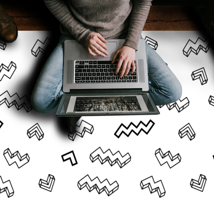 Vinylteppich kindlich kräftige, eckige muster - TenStickers