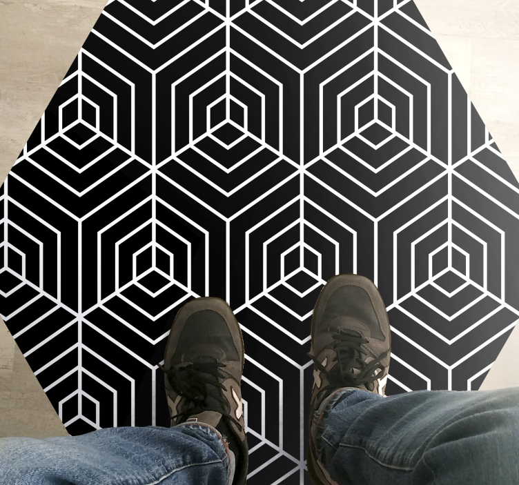Vinyl Teppich geometrisch sechseckiges labyrinth - TenStickers