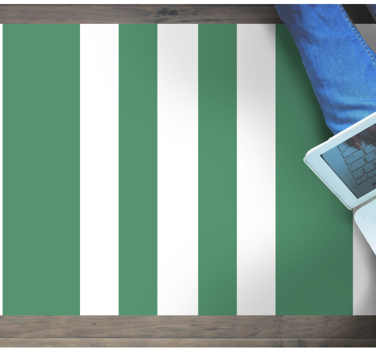 Vinyl Teppich gestreift grüne und weiße streifen - TenStickers