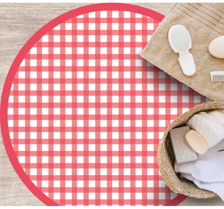 Vinyl teppich gestreift im klassischen karomuster - TenStickers