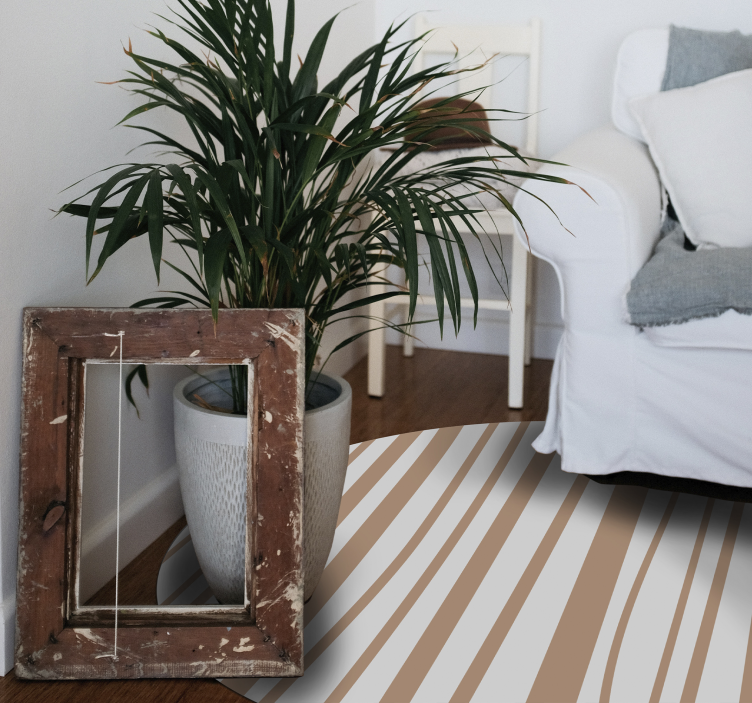 Vinyl Teppich rund sanft gestreifte eleganz - TenStickers