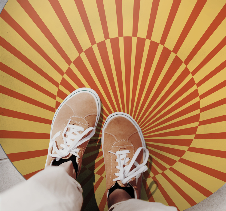 Vinyl Teppich gestreift sunburst kreisförmiges muster - TenStickers