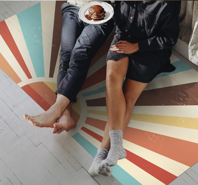 Vinyl Teppich gestreift sunburst-streifen - TenStickers