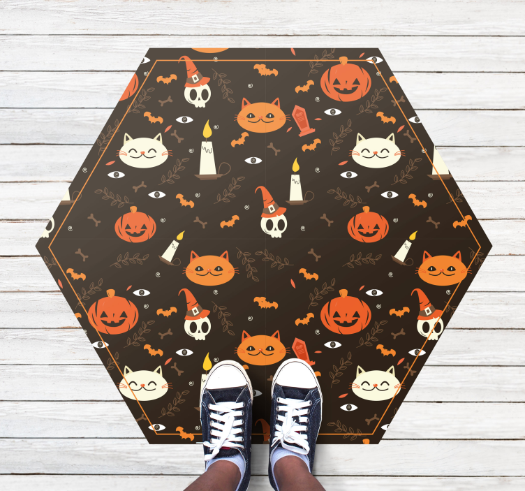 Vinyl Teppich Halloween festliches halloween-muster - TenStickers