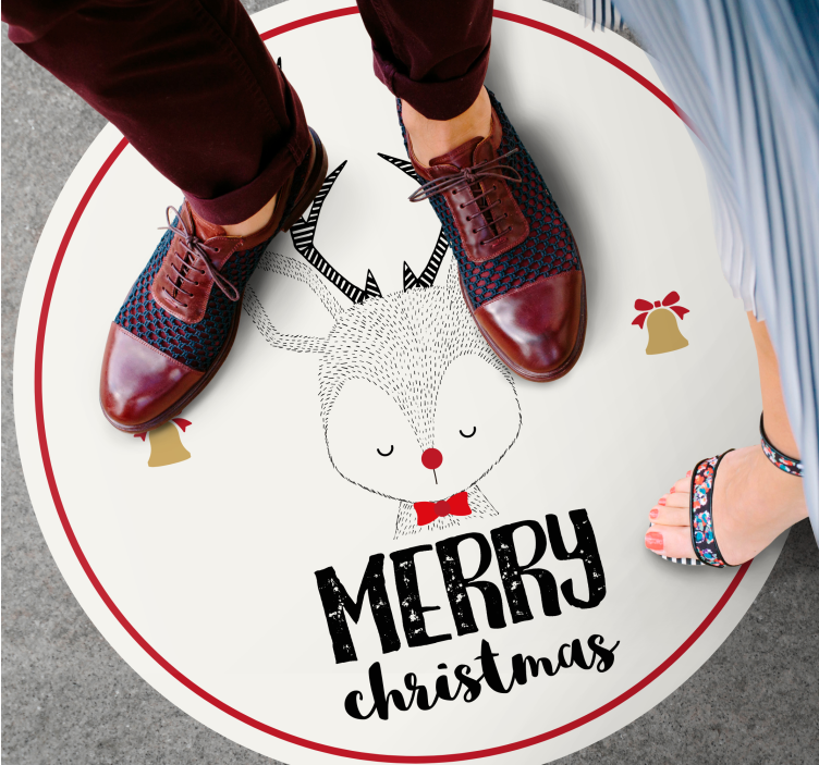 Vinyl Teppich Weihnachten festliches rentier-kunstwerk - TenStickers