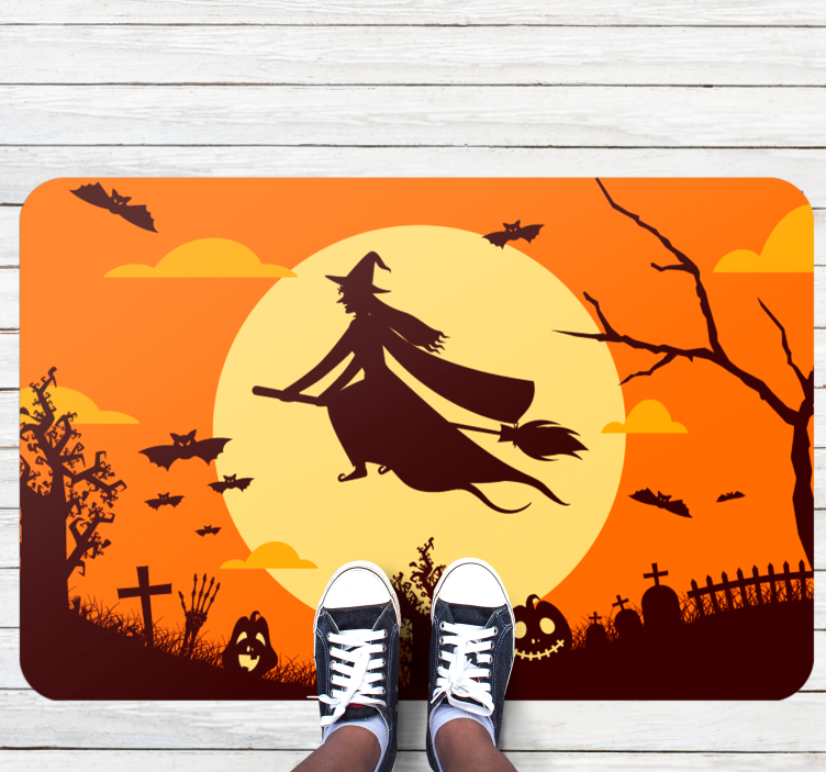 Vinyl Teppich Halloween gruselige halloween-silhouette - TenStickers