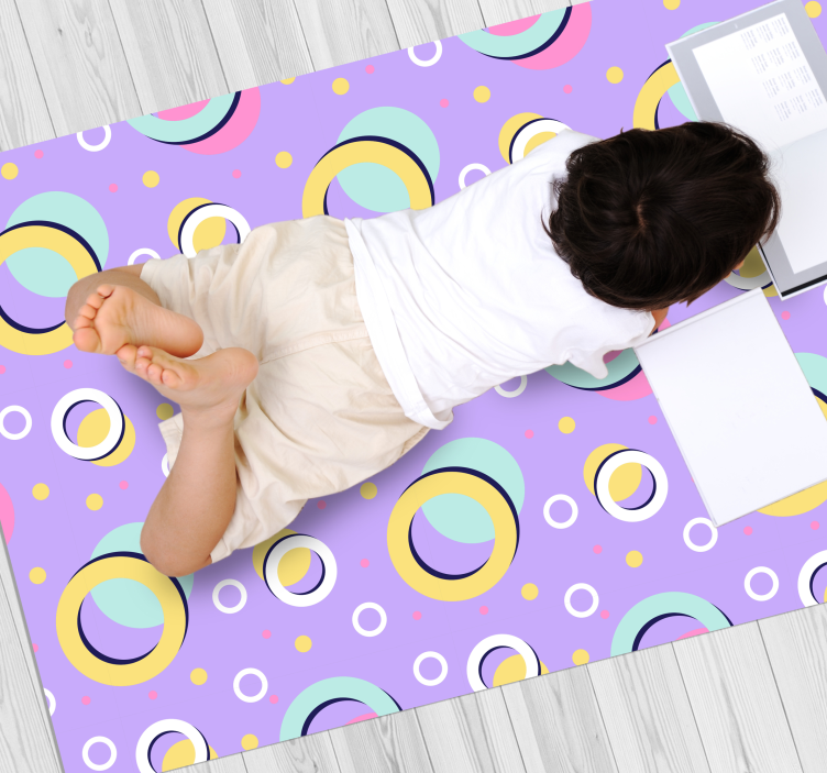 Vinylteppich kindlich lebendige kreisförmige elemente - TenStickers