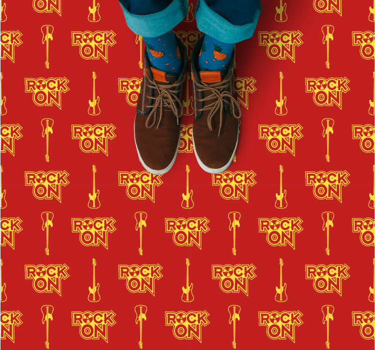 Vinyl Teppich Jugendzimmer rock auf muster - TenStickers