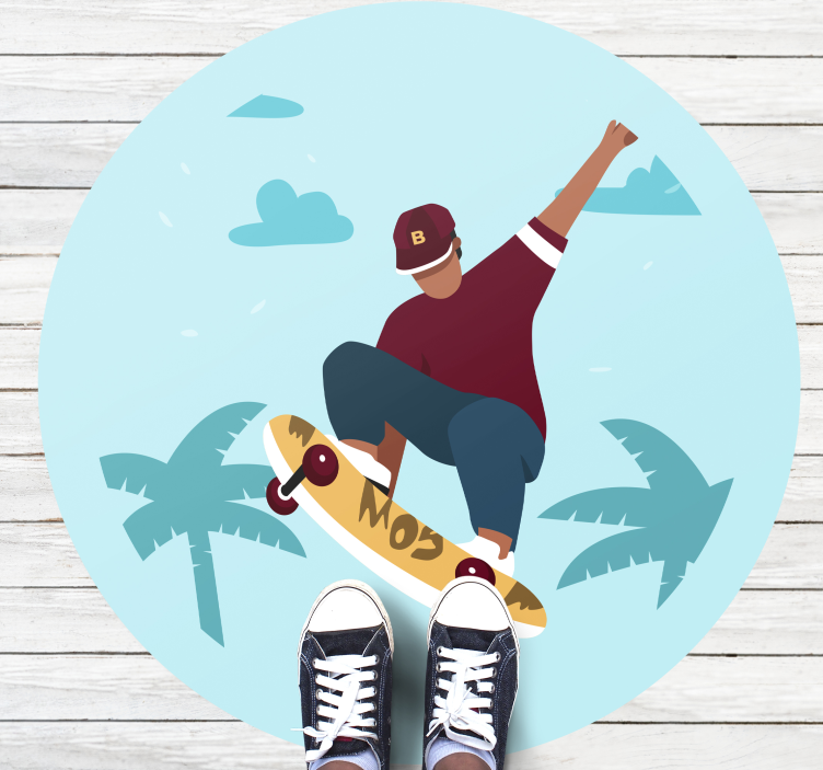 Vinyl Teppich Jugendzimmer skateboarding-illustration - TenStickers