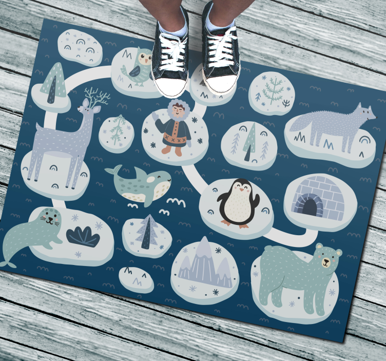 Vinyl Teppich Kinder arktisches abenteuer - TenStickers