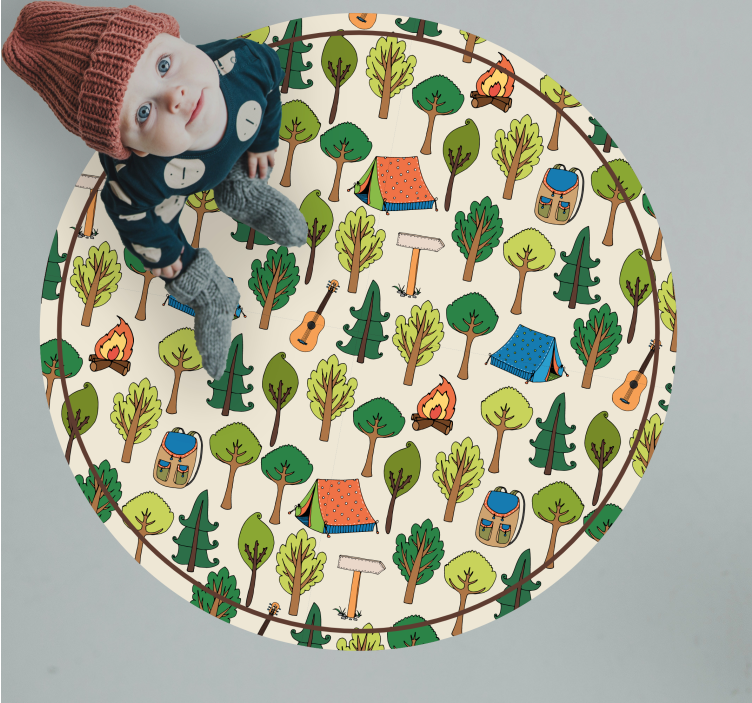 Vinylteppich kindlich camping-abenteuerszene - TenStickers