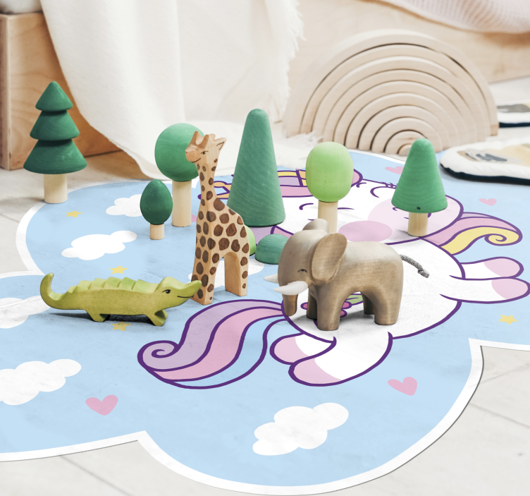 Vinyl Teppich Kinder einhornwolkenspiel - TenStickers