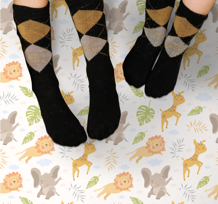 Vinyl Teppich Kinder entzückende safari-kreaturen - TenStickers