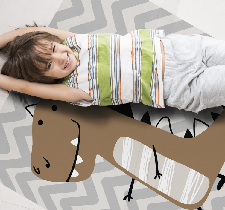 Vinylteppich kindlich braunes t-rex-baby - TenStickers