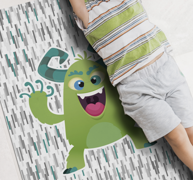 Vinyl Teppich Kinder grüner monstercharakter - TenStickers