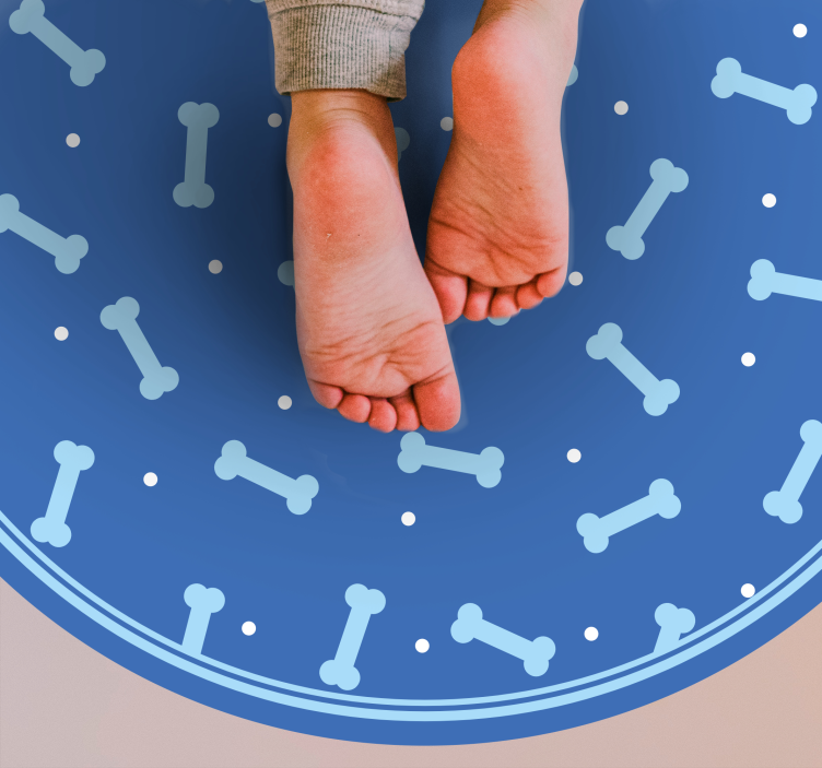 Vinyl Teppich rund knochenmusterspiel - TenStickers