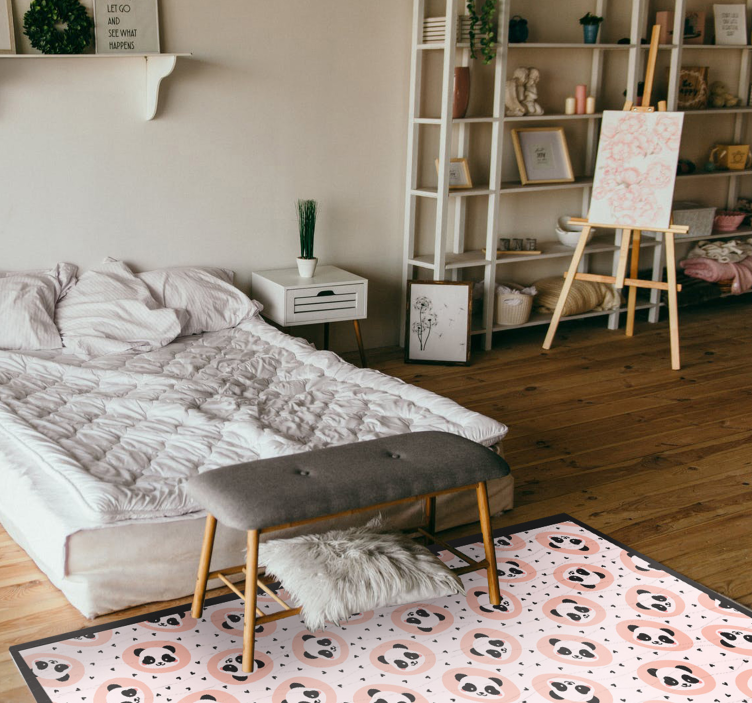 Vinyl Teppich Tiere baby-panda-gesichter - TenStickers