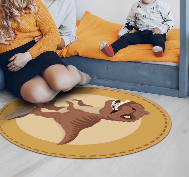 Vinyl Teppich Kinder runder teppich mit dinosauriern - TenStickers