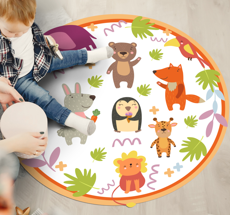 Vinyl Teppich Kinder rundreise durch den dschungel - TenStickers