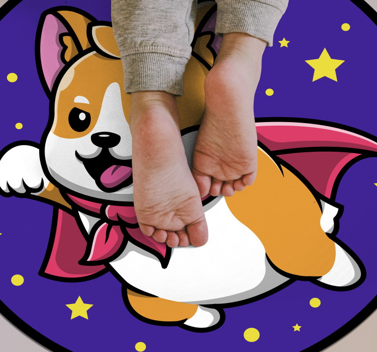 Vinyl Teppich Kinder superhelden-corgi - TenStickers