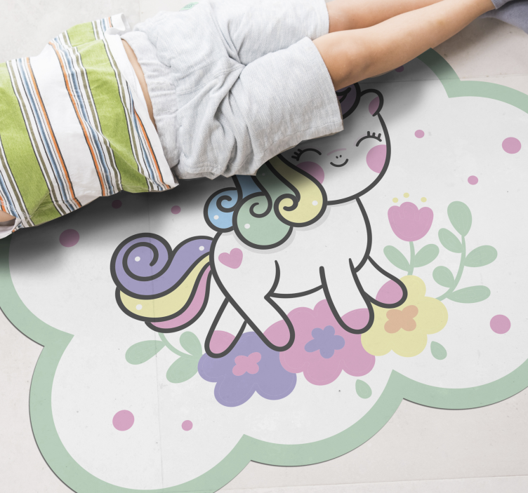 Vinyl Teppich Kinder süße einhornillustration - TenStickers