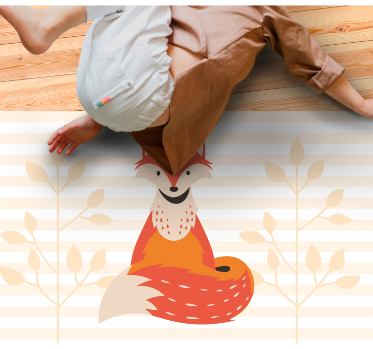 Vinyl Teppich Kinder süße fuchsillustration - TenStickers