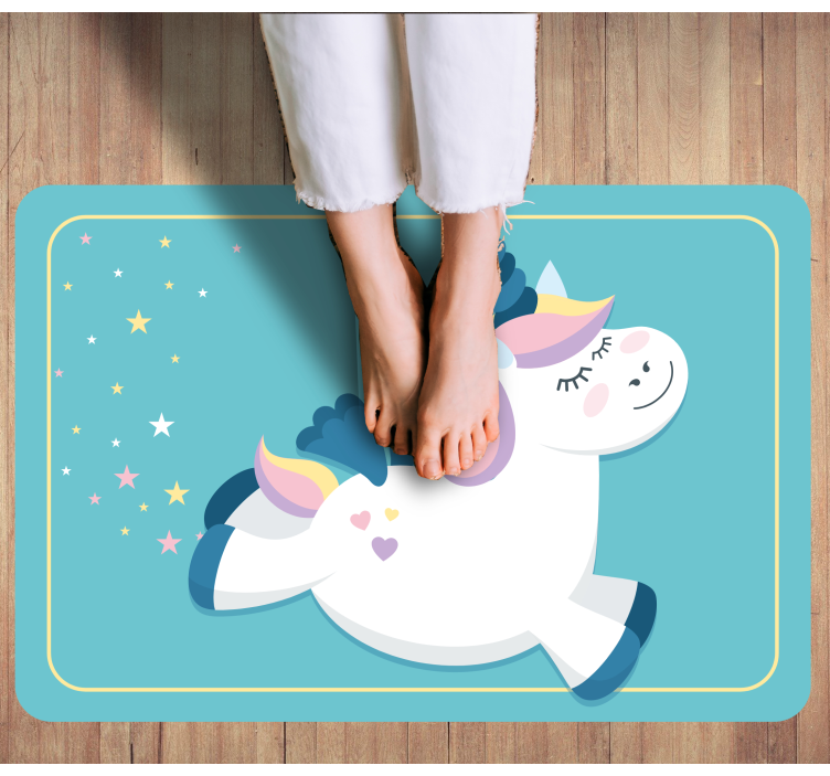 Vinyl Teppich Kinder süßer einhorn-galopp - TenStickers