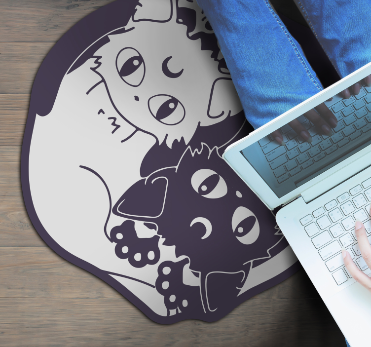 Vinyl Teppich Kinder verspieltes katzenduo - TenStickers