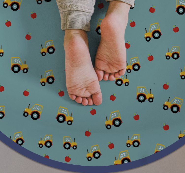 Vinyl Teppich Kinder verspieltes traktor-motiv - TenStickers