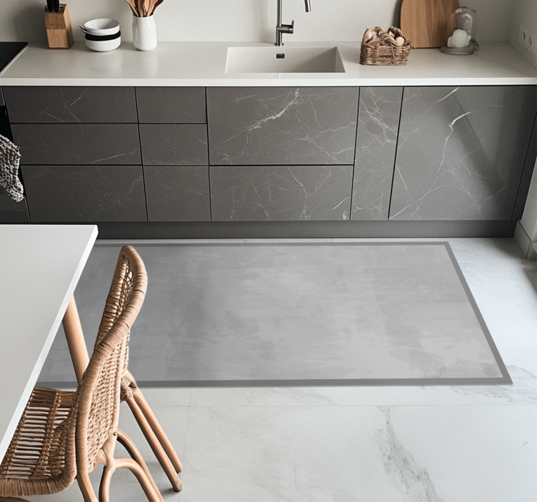 Vinyl Teppich Küche glattes grau - TenStickers