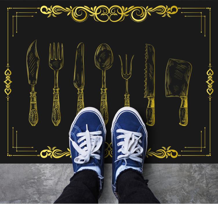 Vinyl Teppich Küche küchenutensilien gliederung - TenStickers