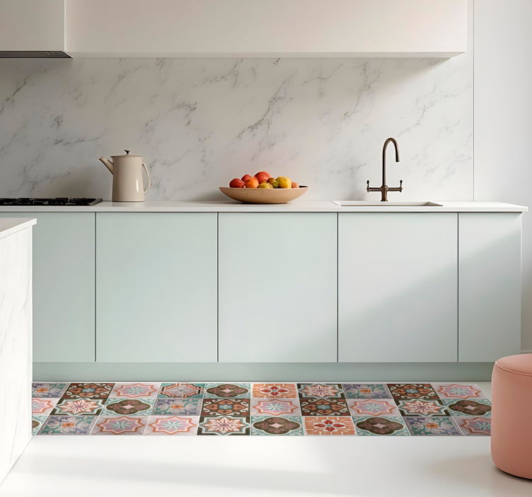 Vinyl Teppich Küche sizilianische piaster - TenStickers