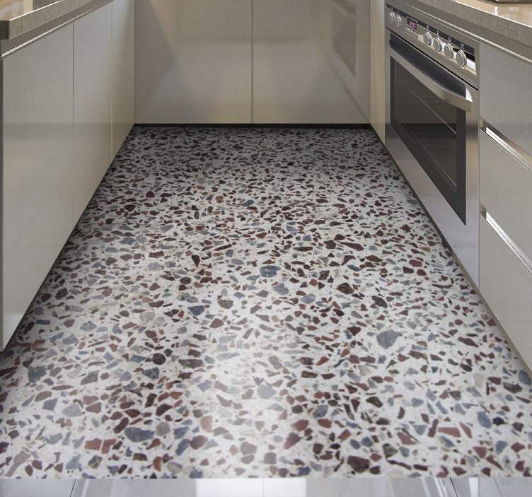 Vinylteppich Textur Terrazzograue farbe - TenStickers