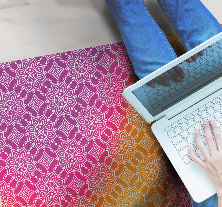 Vinyl Teppich Mandala eleganter farbverlauf - TenStickers