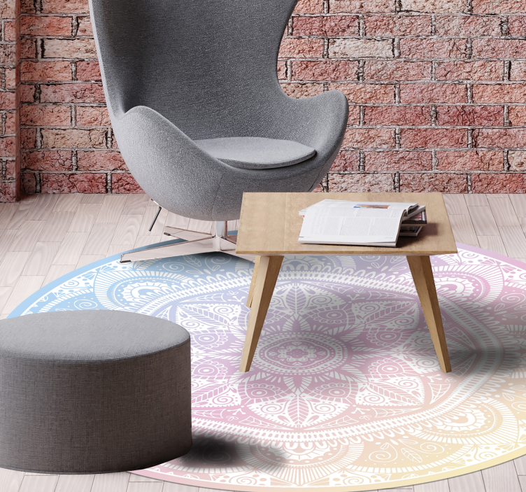 Vinyl Teppich Mandala farbverlauf-mandala - TenStickers
