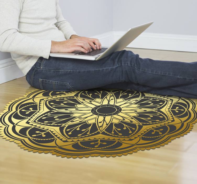 Vinyl Teppich Mandala goldenes mandala-muster - TenStickers