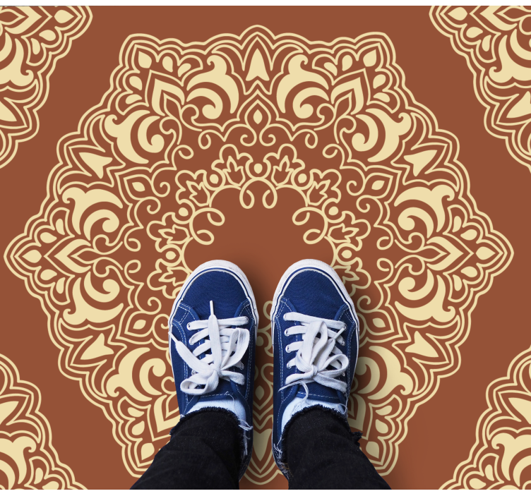 Vinyl Teppich Mandala komplexe botanische anordnung - TenStickers