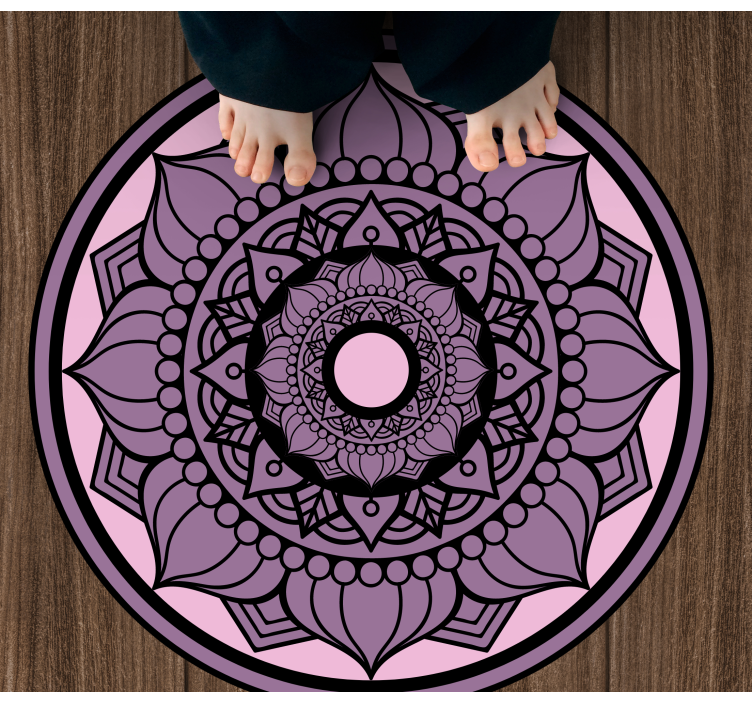 Vinyl Teppich Mandala kreisförmiges blumenmuster - TenStickers