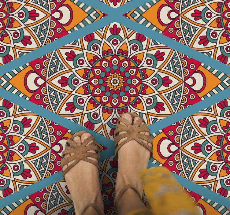 Vinyl teppich mandala lebhaftes farbenfrohes konzept - TenStickers