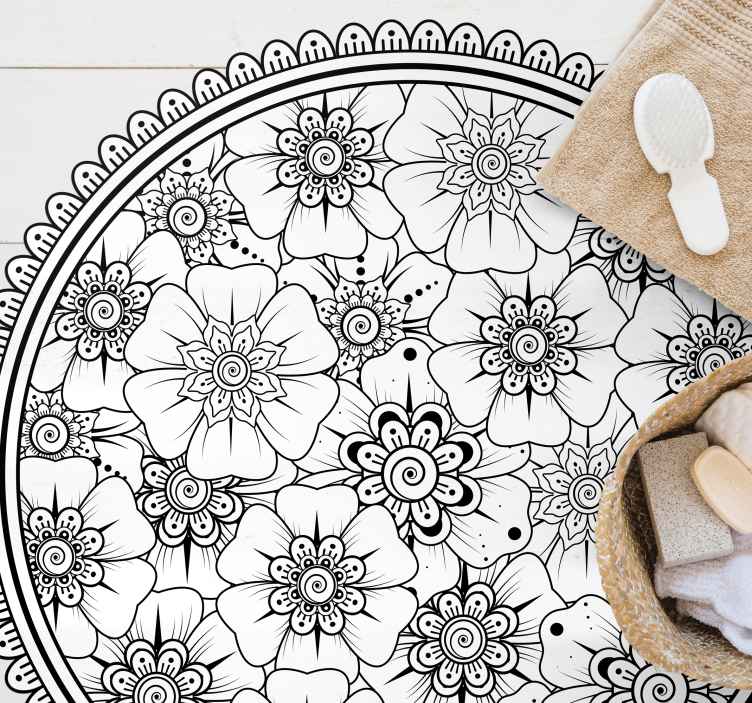 Vinyl Teppich Mandala mandala-blumenmuster - TenStickers