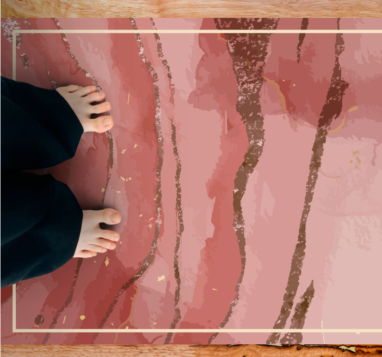 Vinyl Teppich Marmor elegante rosa wirbel - TenStickers