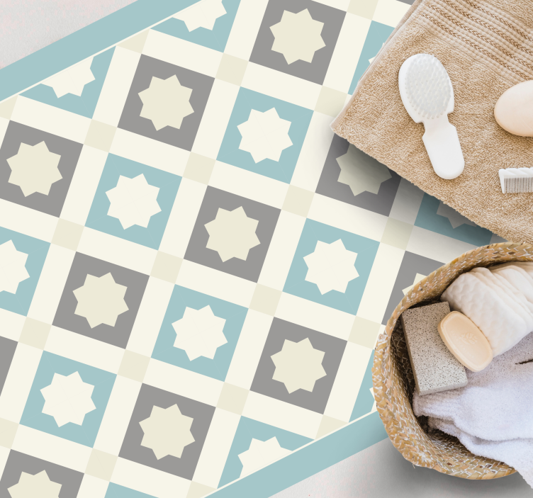 Vinyl Teppich Fliesenoptik elegantes sternenmotiv - TenStickers