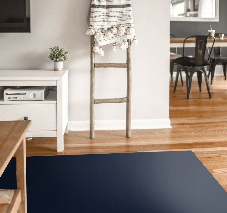 Vinyl Teppich minimalistisch tiefes marineblau - TenStickers